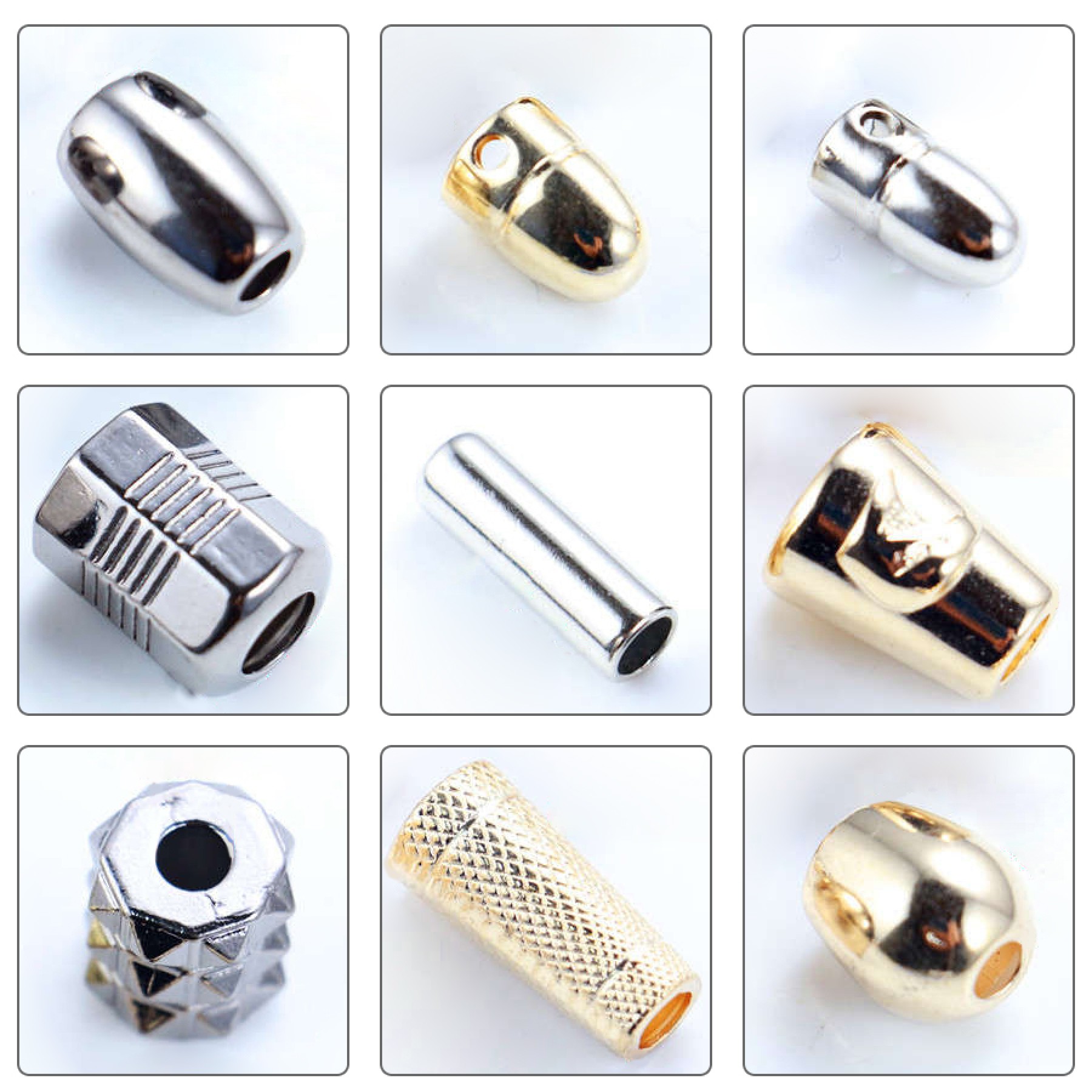 Bronze/Glossy black/Platinum/Gold/Rose Gold/Matte black/White-Alloy End Stopper